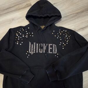 Forever 21‎ x Wicked Studded Black Hoodie Heavyweight Men’s Size L….